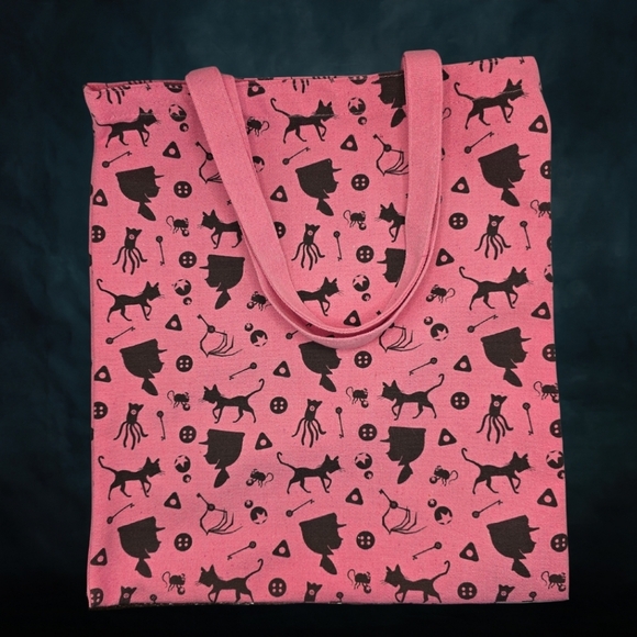 None Handbags - Coraline Silouette Tote Bag- Pink & Black